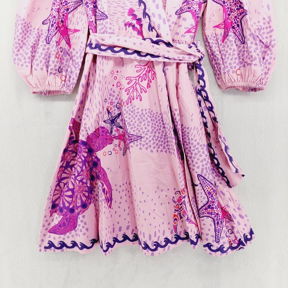 NEW CELINA MOON Janeli Pink Barbie Pink Midi Summer Dress P4429 - Picture 3 of 10
